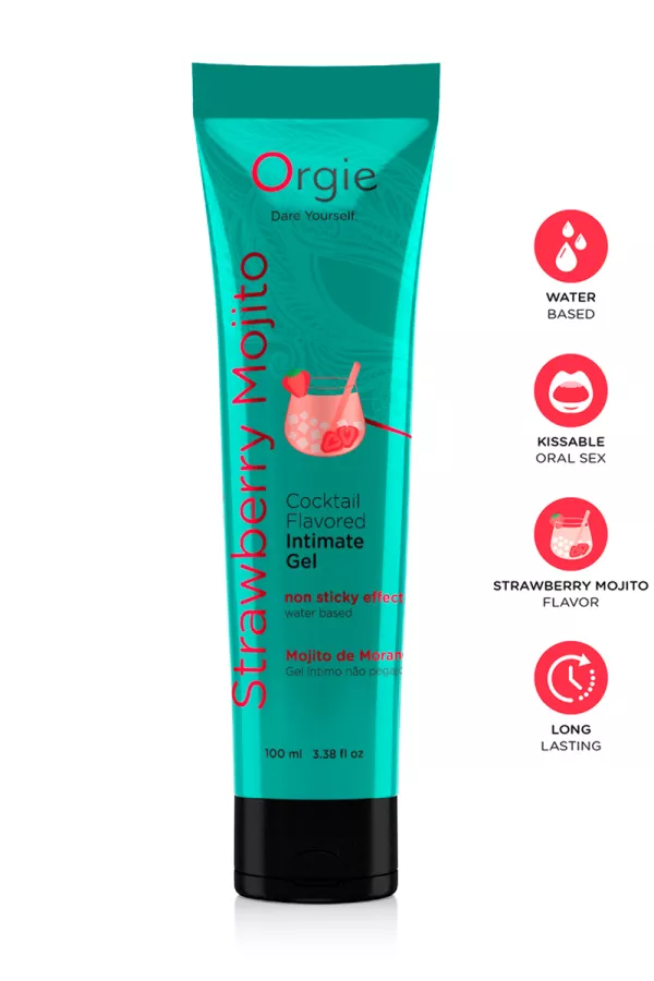 Intimate Gel Lube Tube Cocktail Strawberry Mojito 100ml Intimate Gel Lube Tube Cocktail Strawberry Mojito 100ml
