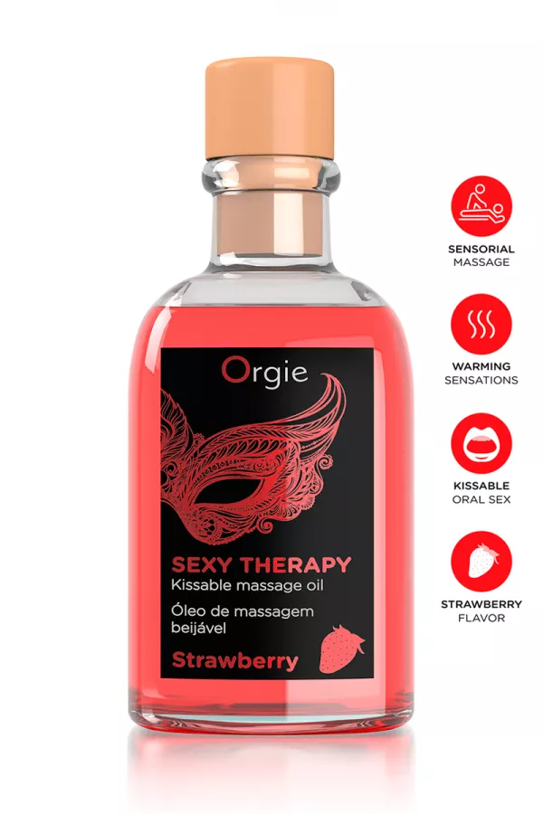 Olio da massaggio baciabile alla fragola Sexy Therapy Olio da massaggio baciabile alla fragola Sexy Therapy