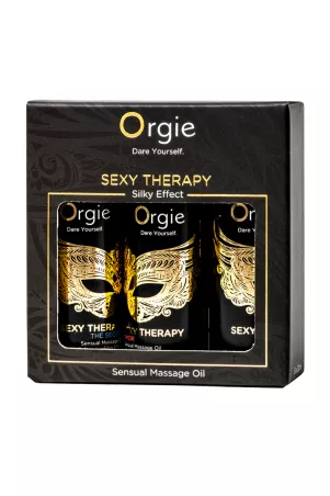 Coffret 3 huiles de massage "Sexy Therapy" - Orgie - Sexshop Tentations