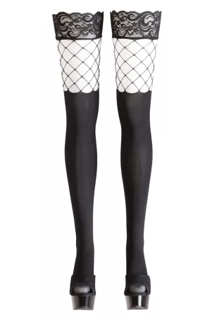 Black opaque Self-fixing stockings