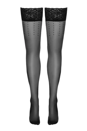 Bas autofixants noir Hold up 2 - Cotelli Legwear