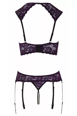 Ensemble lingerie ouverte violet - Cotelli Lingerie