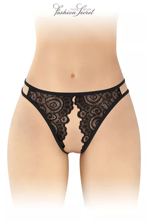 Culotte noire ouverte Annette - Fashion Secret Culotte noire ouverte Annette - Fashion Secret