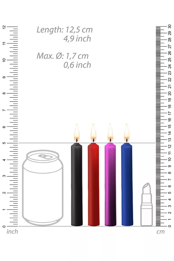 4 bougies SM colorées - Ouch!