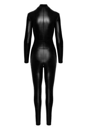 Combinaison intégrale Caged avec anneaux F319 wetlook