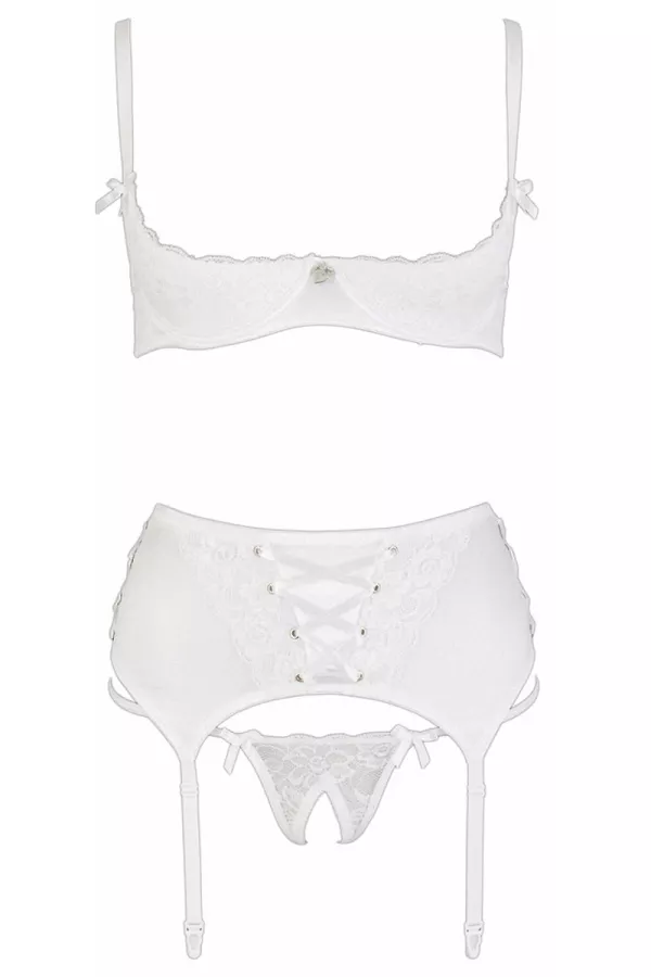 Set lingerie 3 rooms open white