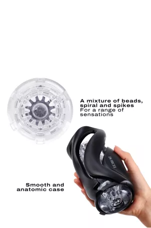 Dorcel Deep Blow – Black case, clear textured sleeve