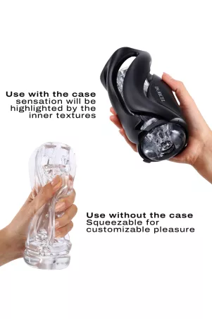 Dorcel Deep Blow – Transparent & strukturiert, schwarzes Gehäuse