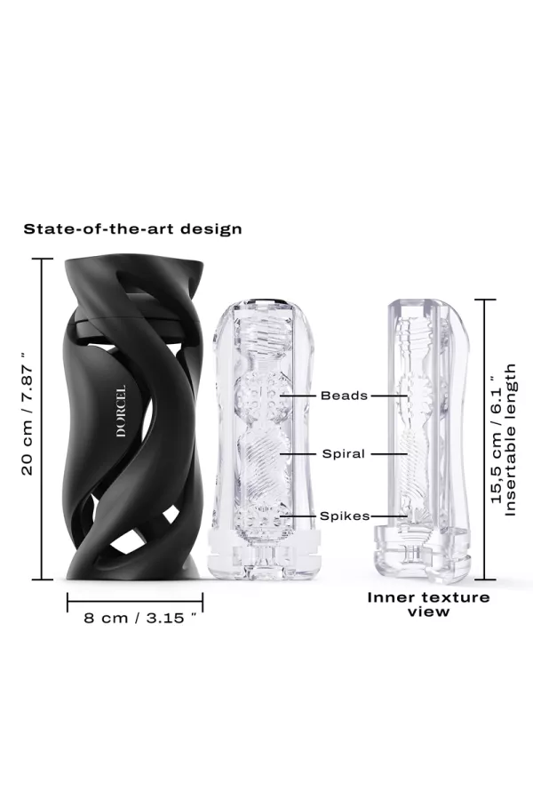 Dorcel Deep Blow – Transparent & strukturiert, schwarzes Gehäuse