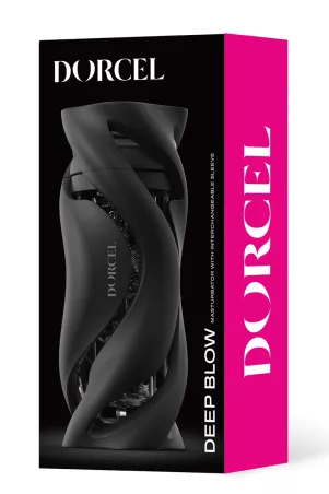 Dorcel Deep Blow – Black case, clear textured sleeve