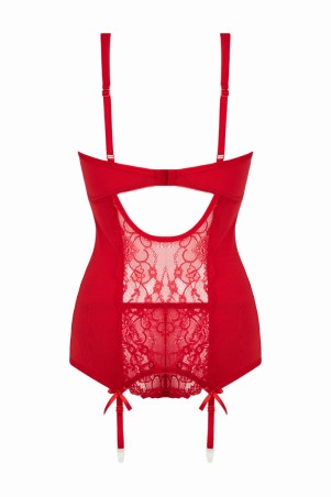 Kleidung - Corsage "Marzia" rot - Christine - Sexshop Tentations