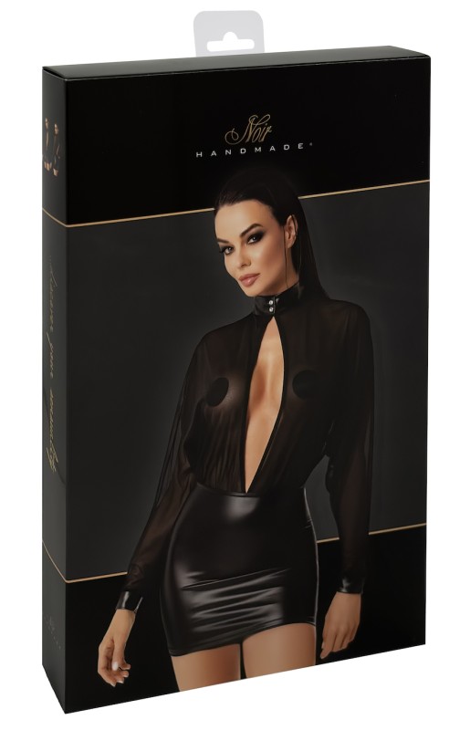 Mini abito wetlook tulle Opium F348 - Noir Handmade | Tentations
