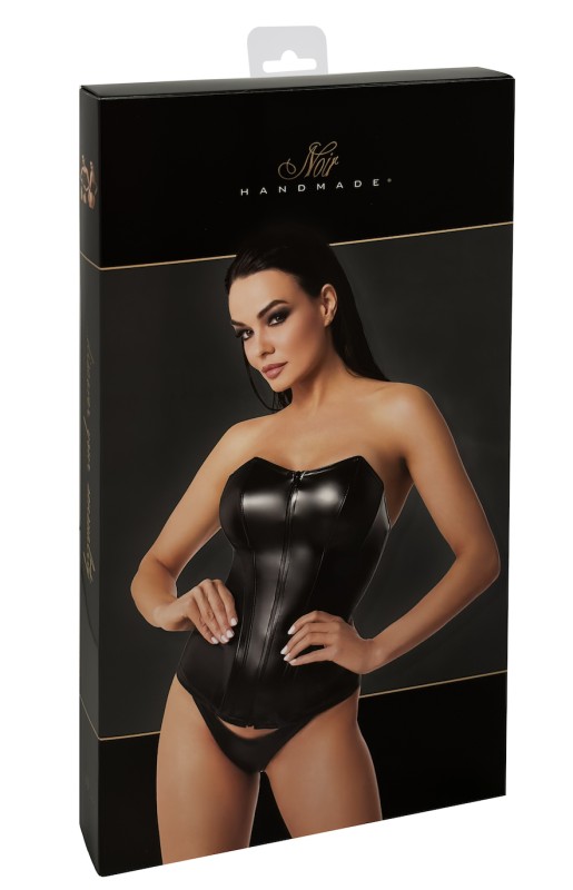 Corset wetlook Mysteria F334 – Noir Handmade | Tentations, Discreet delivery