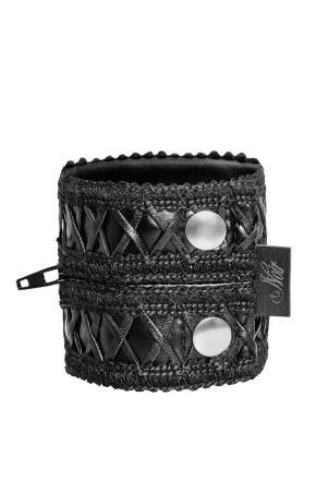 F326 wallet bracelet wetlook - Noir Handmade | Swiss sexshop