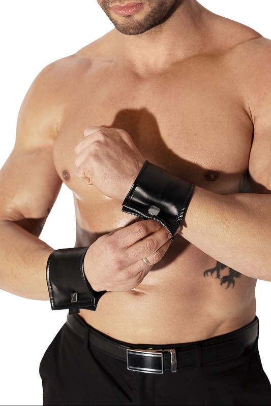Portfolio cuffs H075 wetlook - Noir Handmade | Swiss Sexshop Portfolio cuffs H075 wetlook - Noir Handmade | Swiss Sexshop