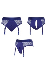 Diva Dessous-Harnisch (blau) - Strap On Me