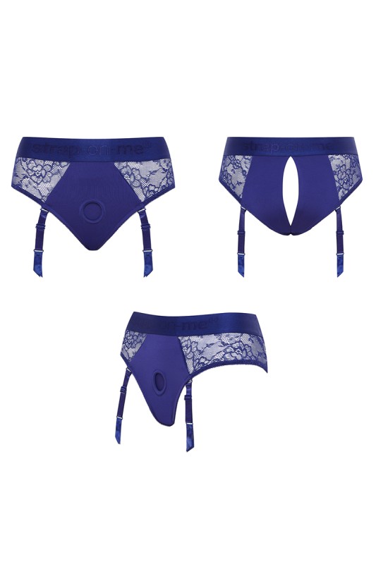 Diva Dessous-Harnisch (blau) - Strap On Me