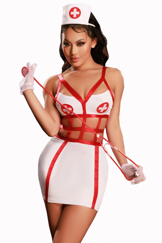Déguisement infirmière sexy 5 pièces - J Lingerie Déguisement infirmière sexy 5 pièces - J Lingerie