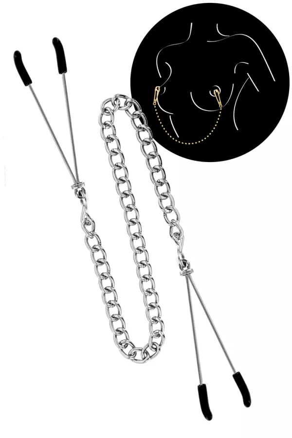 Breast clamps and silver chain Breast clamps and silver chain