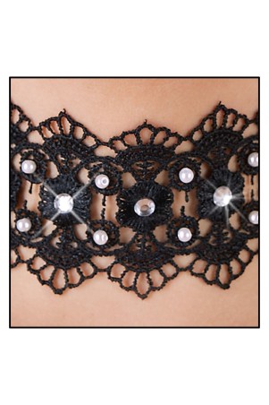 Collare ricamato nero con perle – Cotelli Accessories | Tentations.ch