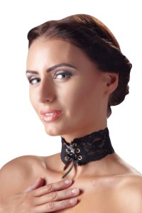 Black lace choker with lacing – Cotelli Accessories | Tentations.ch