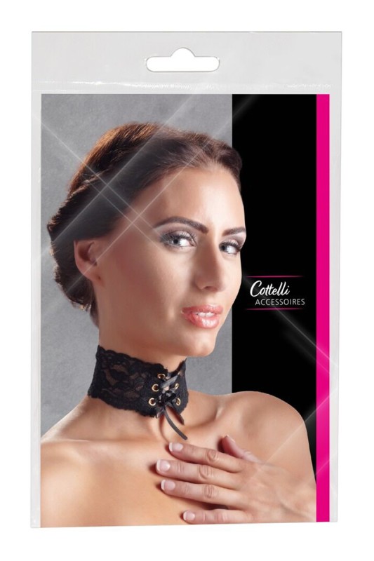 Collare in pizzo nero con laccio – Cotelli Accessories | Tentations.ch