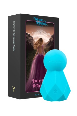 Fairytale packaging of the Fairygasm BlissKey vibrator in blue