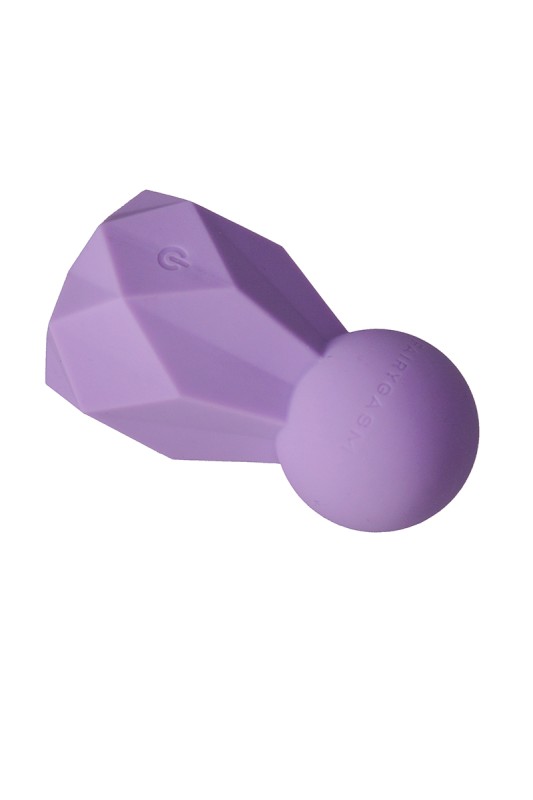 Fairygasm BlissKey vibrator in purple from another angle, elegant lines