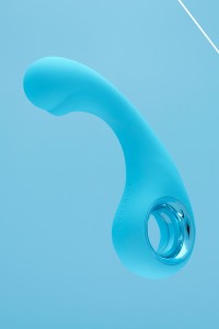 Fairygasm BraveryAward vibrator blue from another angle, refined lines