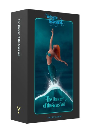 Fairytale box of Fairygasm DelightfulWave vibrator green, enchanting visuals