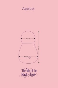 Dimensional diagram of the Fairygasm Applust vibrator in blue