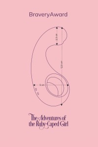 Technical drawing of Fairygasm BraveryAward vibrator blue with precise measurements
