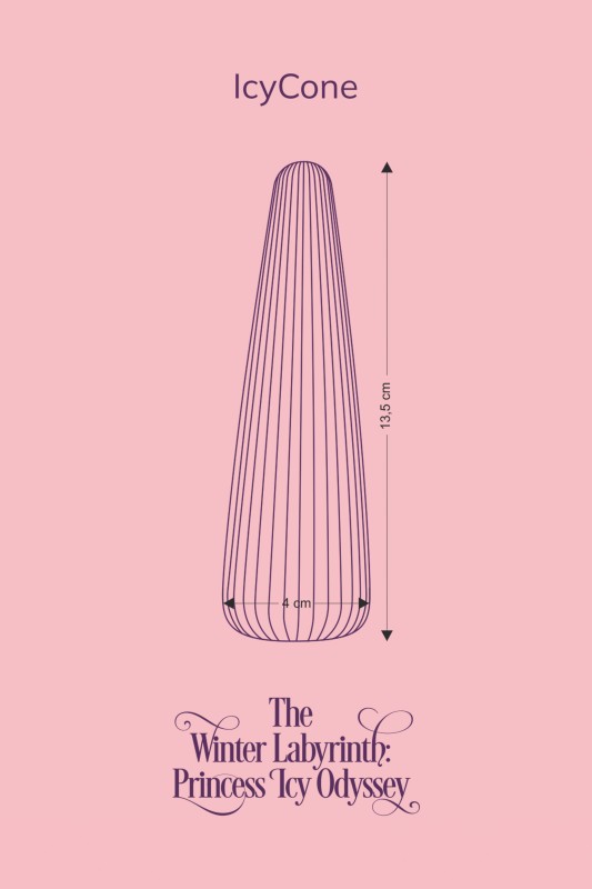Schéma dimensions vibromasseur Fairygasm IcyCone vert