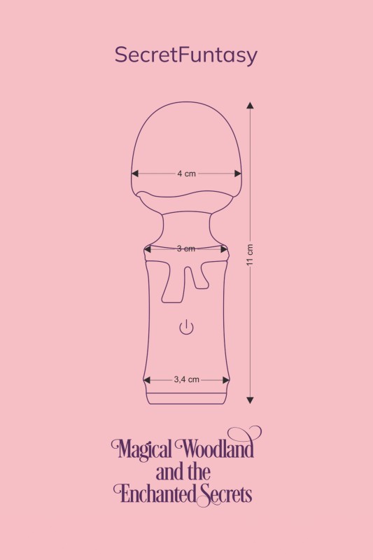 Schema misure mini vibratore Fairygasm SecretFuntasy viola