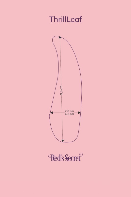 Diagram Fairygasm ThrillLeaf clitoral stimulator blue measurements