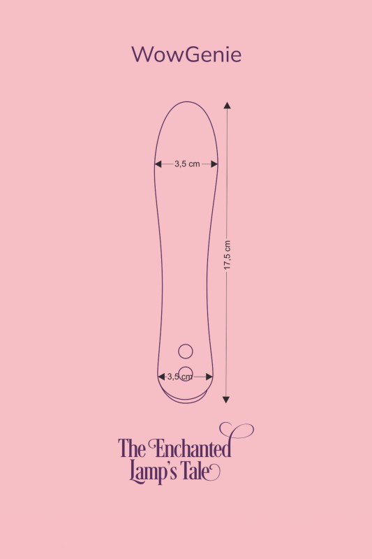 Diagram Fairygasm WowGenie heating vibrator green measurements