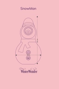 Schéma dimensions stimulateur clitoridien Fairygasm SnowMan blanc