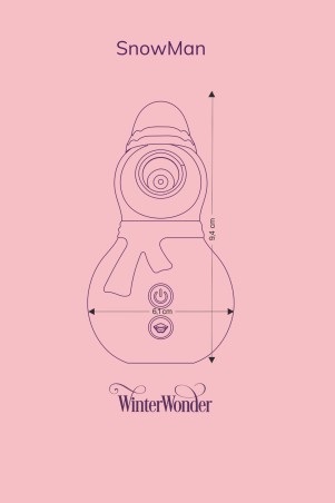 Schema misure stimolatore clitorideo Fairygasm SnowMan bianco