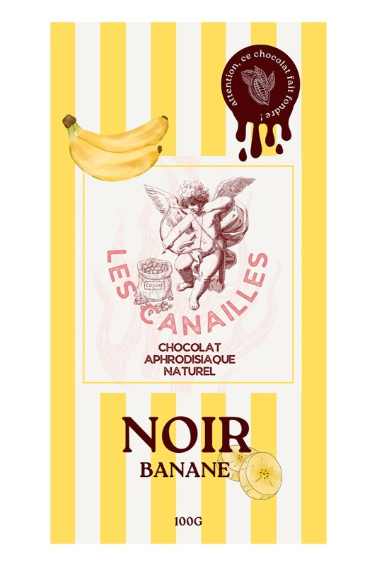 Tavoletta di cioccolato fondente afrodisiaco alla banana – Les Canailles – 100 g