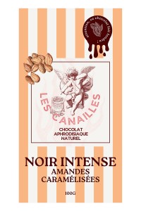 Zartbitterschokolade mit karamellisierten Mandeln – Les Canailles – 100g aphrodisierend