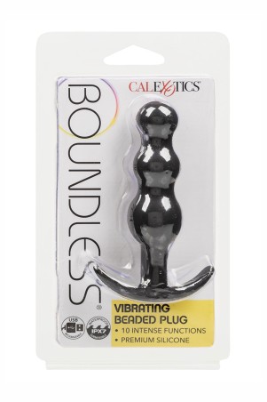 Boundless CalExotics Verpackung des schwarzen vibrierenden Analplugs mit Perlen