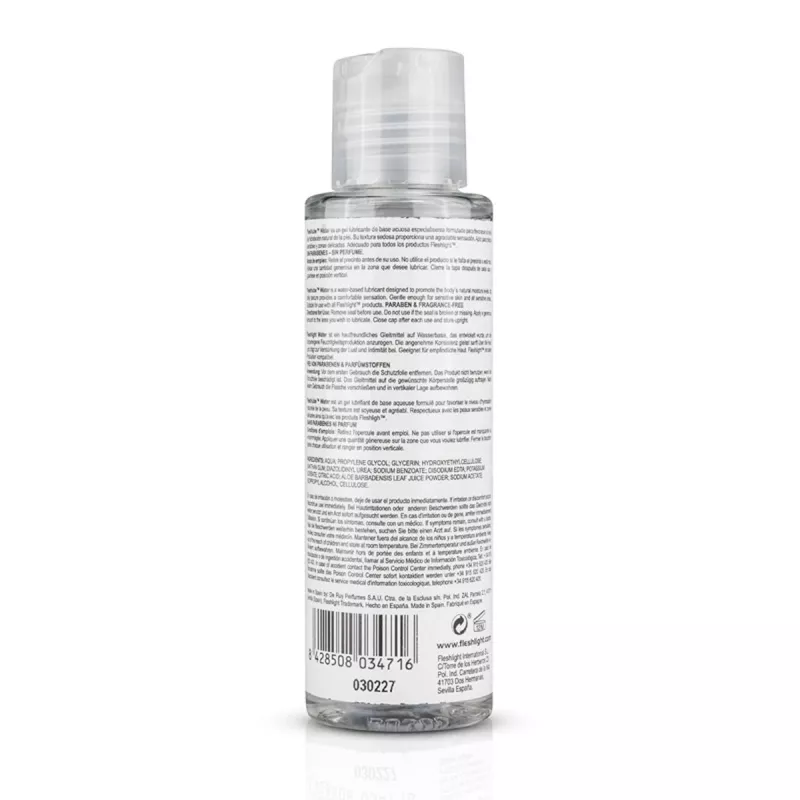 FleshLube Water – gros plan sur l’étiquette et les ingrédients