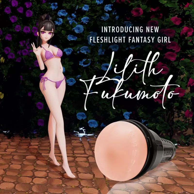 Fleshlight Lilith Fukumoto – Figur mit Produkt und Unterschrift