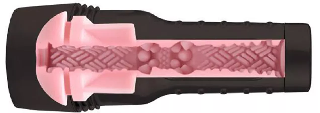 GO Surge masturbator side view with internal sleeve