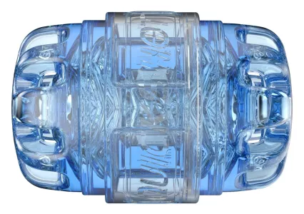 Fleshlight Quickshot Turbo – Masturbator blau in Seitenansicht