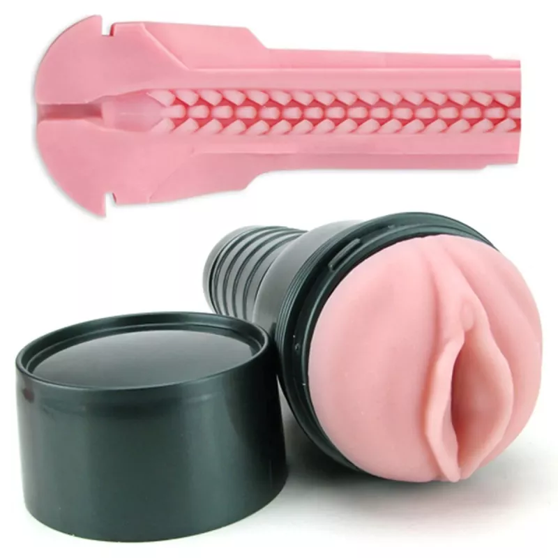 Fleshlight Vibro Pink Lady – Seitenansicht mit Gainenstruktur