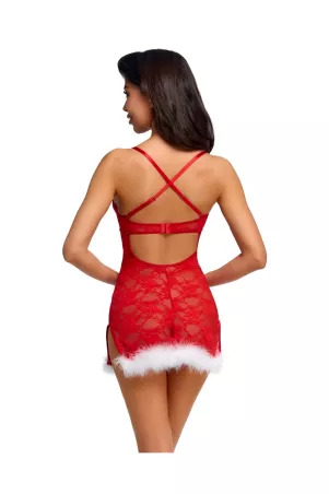 Retro del baby-doll rosso Cottelli LINGERIE con spalline incrociate regolabili