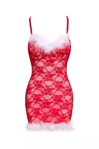Rotes Negligé Cottelli LINGERIE auf weißem Hintergrund, Vorderansicht