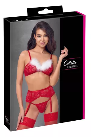 Confezione del completo intimo Cottelli X-Mas rosso