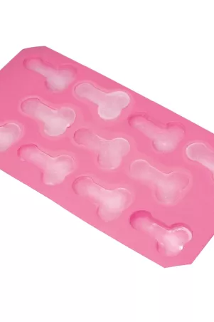Penis ice tray filled with ice cubes